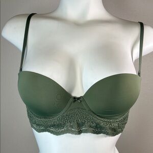 Aerie Sage Green Lace Trim Underwire Bra 32C